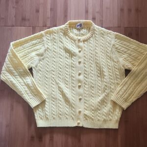 Rosanna Sunny Yellow Cable Knit Cardigan